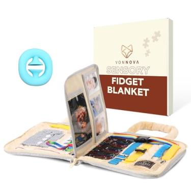 Imagem de VonNova Fidget Blanket Almofada sensorial para perda de memória com atividades para pacientes com Alzheimer, demência, autismo, alívio da ansiedade, brinquedo fidget para idosos