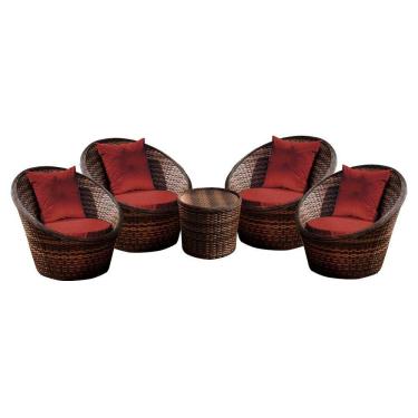 Imagem de Conjunto De Poltronas Bola 4 Poltronas + 1 Mesa Centro