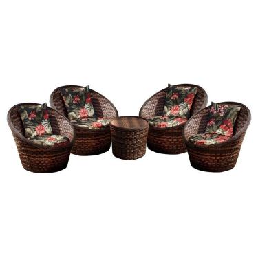 Imagem de Conjunto De Poltronas Bola 4 Poltronas + 1 Mesa Centro Preto