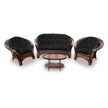 Imagem de Conjunto De 1 Sofá + 2 Poltronas + 1 Mesa Centro Preto