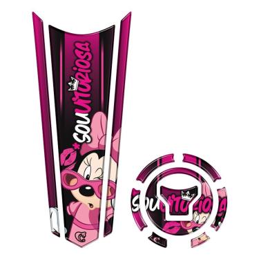 Imagem de Adesivo Protetor Tanque E Bocal Gravata Honda Ano Acima 2018 Minnie Cor Rosa