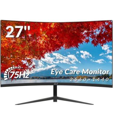 Imagem de Monitor ZZA de 27 polegadas curvo 2K 2560x1440 HDMI/DP de 75 Hz