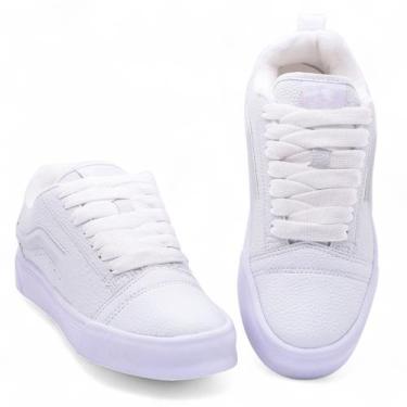 Imagem de Tênis KNU Masculino Feminino Skool StreetWear Skatista - Orion, Branco