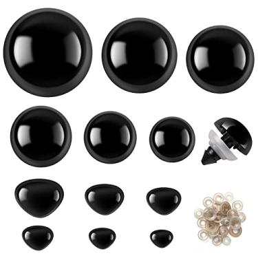 Imagem de VERACT Olhos E Narizes De Segurança, 172 Peças Grandes Para Amigurumi Com Arruelas, Crochê/Bonecas/Bicho Pelúcia (Preto)