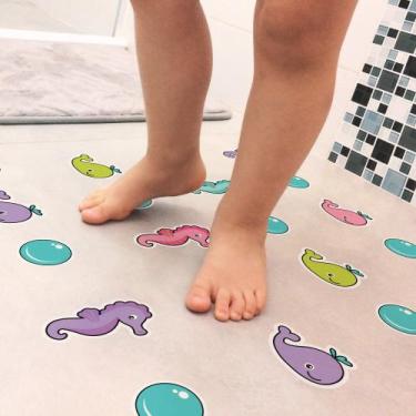 Imagem de Adesivo Piso Banheiro Antiderrapante Infantil Baleia 14 un - Quartinho
