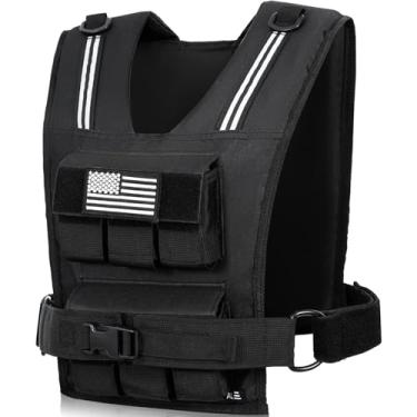 Imagem de BAGAIL Colete com peso ajustável para homens e mulheres – 9 kg/13,6 kg/18 kg, pesos de ferro removíveis, colete de fitness resistente para treinamento de força, caminhada, corrida, exercícios em casa