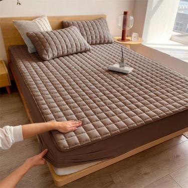 Imagem de Protetor de Colchão Impermeável - ESSÊNCIA DO LAR, Marrom, Queen