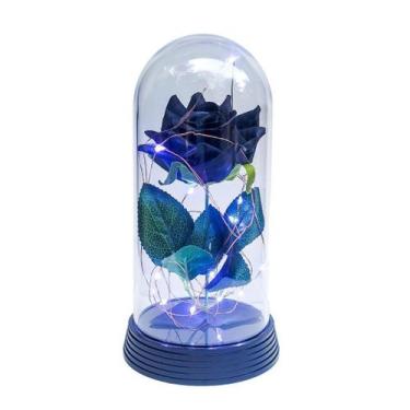 Imagem de Luminária A Rosa Encantada Preta 20 Cm Base Preta Frio - Amor Lindo