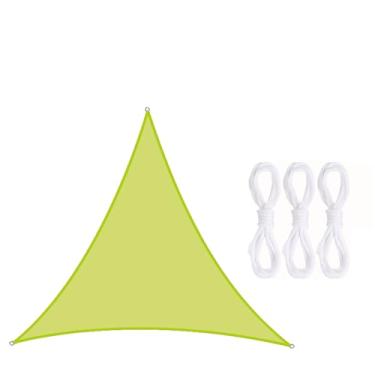 Imagem de TBATM Sun Shade Vela Impermeável ao ar Livre Jardim Pátio Partido Protetor Solar Toldo,Triângulo Sun Shade 98% Uv Bloco com Corda Livre,Velas de Sombra para Varanda,Grass green,5X5X5m