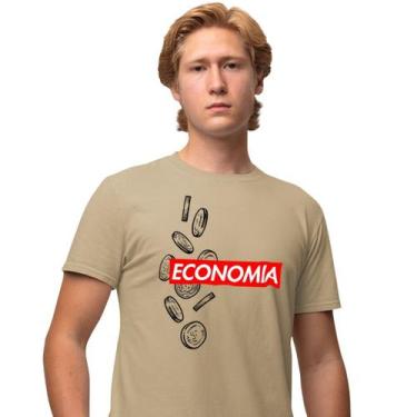 Imagem de Camisa Camiseta Masculina Estampada Economia Supreme 100% Algodão Fio 