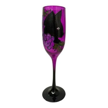 Imagem de Taça Pomba Gira Roxa Gato Perfil Maria Mulambo Cristal 150ml