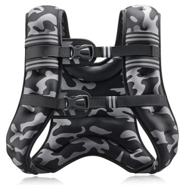 Imagem de ZELUS Colete pesado, 2,7 kg/3,6 kg/5,4 kg/7,3 kg/9,1 kg/11,3 kg/13,6 kg, colete de peso para homens e mulheres com tiras refletivas de bolso de armazenamento para treino, treinamento de força, corrida