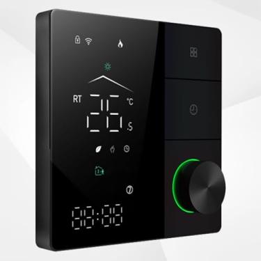 Imagem de Bestechy Termostato Inteligente Programável Para Aquecimento Elétrico, Wi-Fi Com Controle Por Aplicativo, Tela Sensível Ao Toque De Led/Voz/Clima/Ac95-240V, Compatível Life/Google Assistant/Alexa/Tu