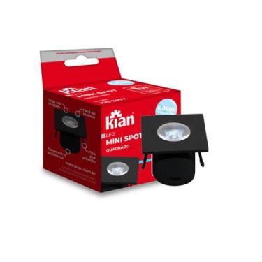 Imagem de MINI SPOT Luminaria LED QUADRADA 1W 3000K PRETO MOVEIS BIVOLT KIAN, Bi