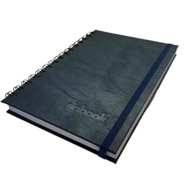 Imagem de Sketchbook Caderno De Desenho A5 150g/m² zinbook Basics Azul Escuro Capa Dura Folha Branca Sem Pauta Wire-o