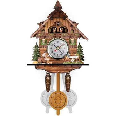 Imagem de Relógio Cuco Floresta Negra, Relógio De Parede Estilo Chalé Com Pêndulo, Mini Carrilhão De Cuco De Madeira Artesanal, Decoração De Casa, #17