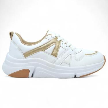 Imagem de Tenis Modare Ultra Conforto Feminino Chunky Sneaker Macio, Dourado, 38