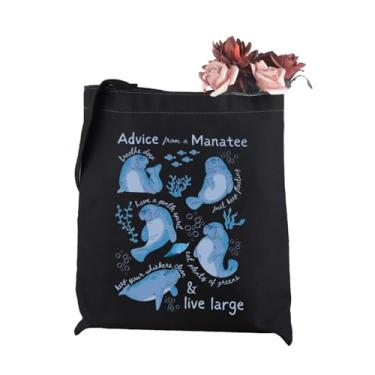 Imagem de WCGXKO Advice from A Manatee Tote Bag Presente de Peixe-Boi para Amantes de Sereia Gordinha de Vaca Marinha (da sacola de peixe-boi)