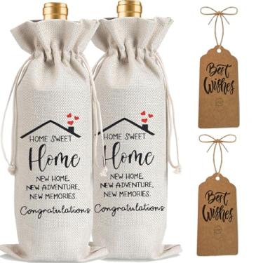 Imagem de Julont 2 peças de presentes de inauguração de casa nova bolsa de vinho, presentes perfeitos para novos proprietários, presente de corretor de imóveis para clientes, nova bolsa de vinho para amigos