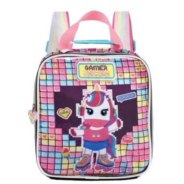 Imagem de Lancheira Térmica Escolar Infantil Unicórnio Gamer Meninas