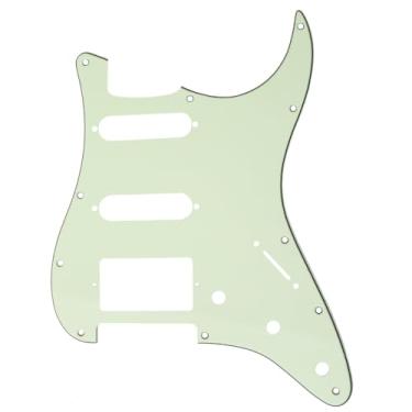 Imagem de Musiclily 11 Furos Escudo HSS Pickguard Strato para Guitarra Fender EUA/Mexicana Made Stratocaster Standard Estilo Moderno, 3 Camadas Mint Green