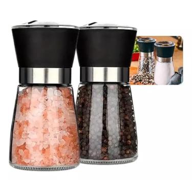 Imagem de Kit 2 Moedores De Sal Grosso E Pimenta Do Reino Em Aço Inox