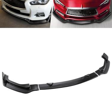 Imagem de MotorFansClub 3 peças de encaixe frontal para lábios para compatibilidade com Infiniti Q50 2014-2017 modelo de base divisor cortador proteção Spoiler, fibra de carbono