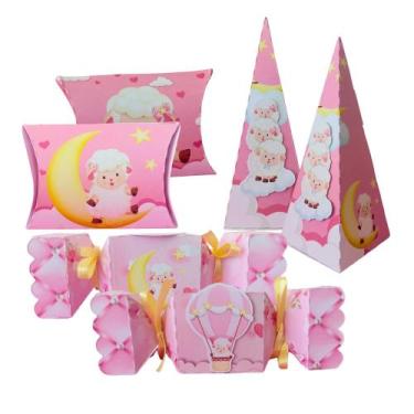 Imagem de Kit Lembrancinhas Decorativas Personalizadas Ovelhinhas Chá de bebê An