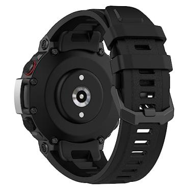 Imagem de QGHXO Pulseira para Amazfit T-Rex 2, pulseira de substituição de silicone macio para smartwatch Amazfit T-Rex 2/Active Edge (sem rastreador, apenas pulseiras de substituição)