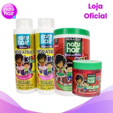 Imagem de Kit Hidratrat Kids com Creme para pentear e Gelatina Melancia Kids Veg