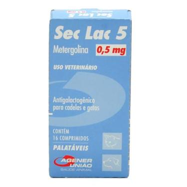 Imagem de Sec Lac 5 0,5mg para Cadelas e Gatas Uso Veterinário com 16 Comprimido