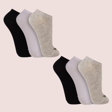 Imagem de Kit 6 Pares Meia Soquete Masculina Sport Trifil Dia a Dia, Preto, Bran