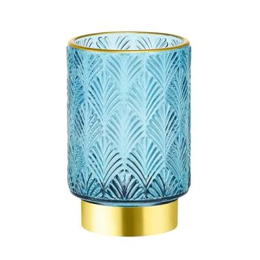 Imagem de LEICURACE Organizador de pincéis de maquiagem, porta-escovas de dentes, porta-lápis de mesa, copo de pincel de vidro vintage multifuncional (A42-3-US)