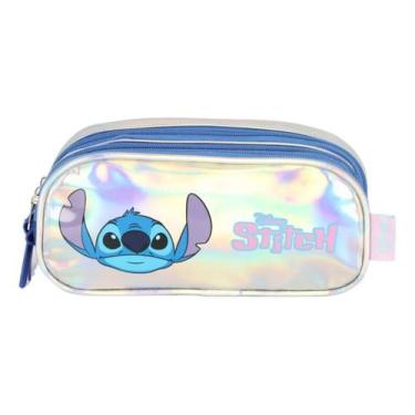 Imagem de Estojo Escolar Stitch Holográfico 3 Divisórias - Luxcel
