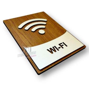 Imagem de Placa sinalização de WI-FI rede wireless mdf 3mm - JJ
