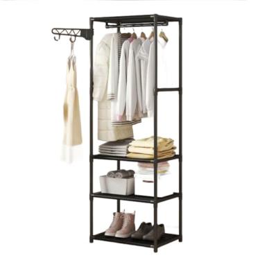 Imagem de Arara de Roupas Cabideiro Sapateira Rack Organizador Multiuso Prateleira Guarda Roupa Portátil(Arara Cabireiro 5kg)