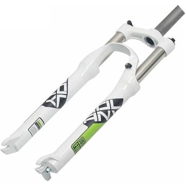 Imagem de L Mtb Garfo De Suspensão De Mola 26/27,5/29 Polegadas Viagem 80mm Xc Am Garfos Dianteiros De Mountain Bike Ultraleve 1 1/8 Tubo Reto Qr 9mm Bloqueio Manual Acessórios Para, White Green, 27.5"