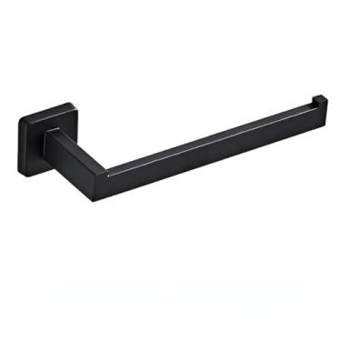 Imagem de Conjunto de banheiro de aço inoxidável preto - 4 peças de suporte para toalhas e papel higiênico - ferragens, gancho para toalhas