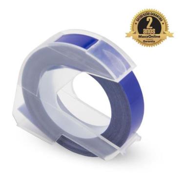 Imagem de Fita Vinílica Compatível Dymo Rotulador Manual 3D525 Azul 9mm - Genéri