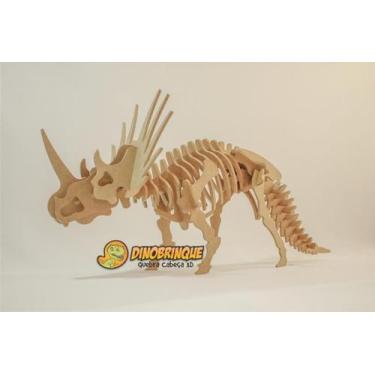Imagem de Quebra-Cabeça 3D  DINOSSAURO ESTIRACOSSAURO 41 peças em MDF - DINOBRIN