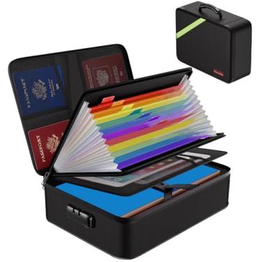 Imagem de Bolsa de documentos à prova de fogo, bolsa de dinheiro, casa, escritório, viagem, bolsa de armazenamento segura com zíper para documentos A4, dinheiro, objetos de valor, joias, passaporte, chaves de