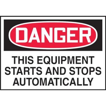 Imagem de Accuform Etiqueta de segurança Signs LEQM269VSP, legenda "Danger This Equipment Starts and Stops Automatically", 8,9 cm de comprimento x 12,7 cm de largura x 0 cm de espessura, vinil adesivo,