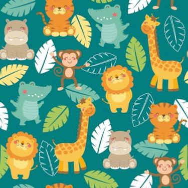 Imagem de Papel de Parede Adesivo Lavável Leão Sala Animais 12m