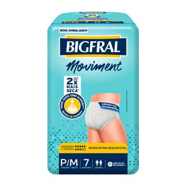 Imagem de Roupa Íntima Bigfral Moviment P/M 7 Unidades