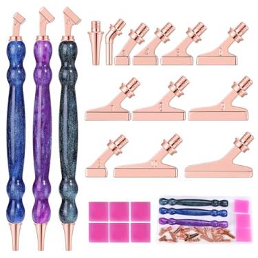 Imagem de Sttargxing Kit de canetas de pintura de arte de diamante 1/3 peças de canetas de arte de diamante 6/12 peças pontas de rosca de parafuso de metal 5D ferramentas de pintura de resina acessórios multi