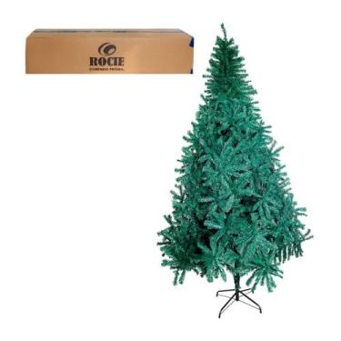 Imagem de Árvore de Natal Verde, 2,40 Metros, 1400 Galhos, Base em Metal, Tradicional