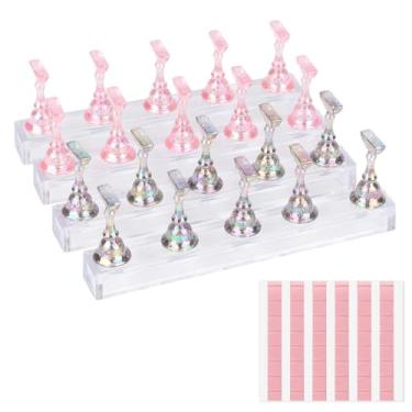 Imagem de 4 Conjuntos de Suportes Magnéticos Unhas para Pintura, Incluindo 10 Suportes Magnéticos de Pressão Prática 4 Bases e 48 Argilas Reutilizáveis Material para Salão Beleza Caseiro DIY