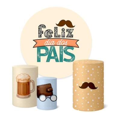 Imagem de Trio Capas Cilindro + Painel Redondo Sublimado Dia dos Pais (K1PAI0035)