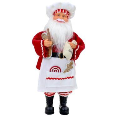 Imagem de Boneco Natal Papai Noel Cozinheiro Padeiro Chef Em Tecido 48cm - Gici 