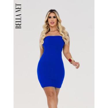 Imagem de Vestido sem alça Tubinho Curto Bandeau Sem Alças Tecido Grosso Anarrug